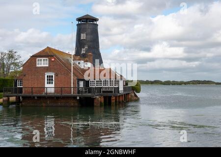 view of old historic mill at Langstone Harbour Hampshire England on a summer day Stock Photo