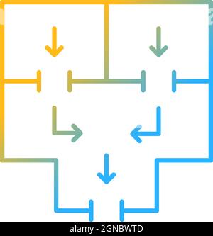 Means to vacate building gradient linear vector icon Stock Vector