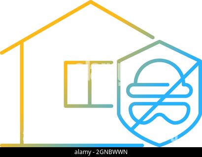 Security against burglary gradient linear vector icon Stock Vector