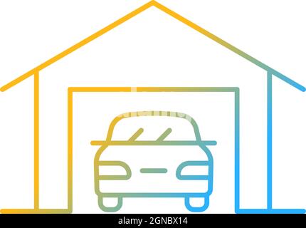 Parking space nearby gradient linear vector icon Stock Vector
