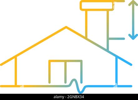 Minimum chimney height gradient linear vector icon Stock Vector