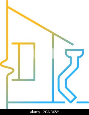 Roof drains gradient linear vector icon Stock Vector