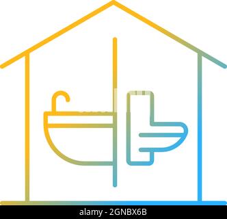 Sanitation facilities gradient linear vector icon Stock Vector