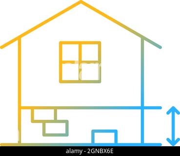 Adequate plinth height gradient linear vector icon Stock Vector
