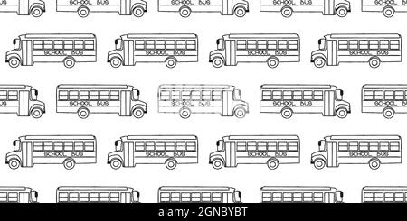 Seamless pattern with school busses, back to school pattern Stock Vector