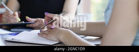 An insignificant meeting in the lifestyles at the cafe in an informal setting Stock Photo