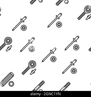 Screw And Bolt Building Accessory Vector Seamless Pattern Stock Vector