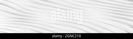 Abstract soft grey texture wide horizontal banner with chrome lines. Silver and white background. Vector illustration Stock Vector