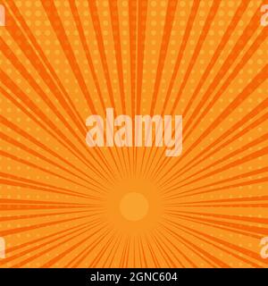 orange and yellow starburst background, vector illustration Stock Vector