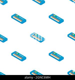 Synthesizer toy pattern seamless background texture repeat wallpaper geometric vector Stock Vector