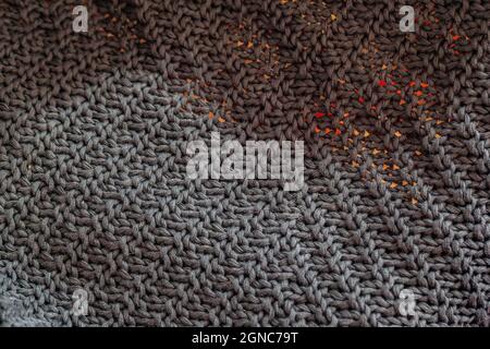 Close up of a dark gray plaid background Stock Photo