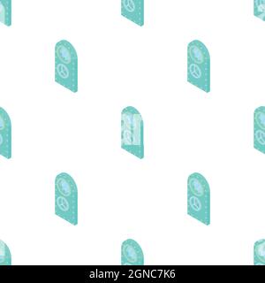 Door to safe pattern seamless background texture repeat wallpaper geometric vector Stock Vector