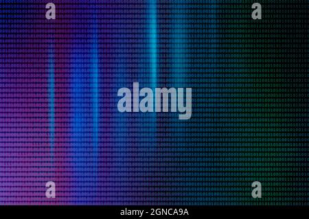 Neon background from binary codes. Binary code as background Stock Photo