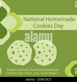 People celebrate National Homemade Cookies Day! Every year on October 1. Stock Vector