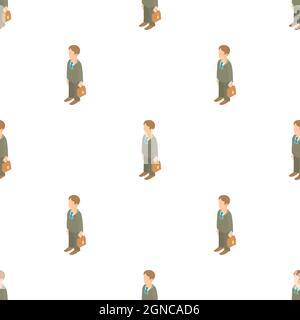 Businessman holding briefcase pattern seamless background texture repeat wallpaper geometric vector Stock Vector