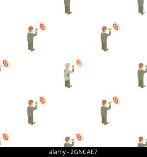 Businessman aiming at target pattern seamless background texture repeat wallpaper geometric vector Stock Vector