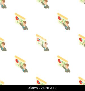 Businessman giving presentation with a board pattern seamless background texture repeat wallpaper geometric vector Stock Vector
