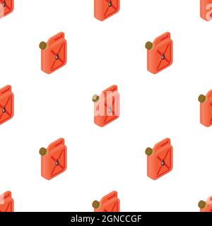 Red jerrycan with oil drop pattern seamless background texture repeat wallpaper geometric vector Stock Vector