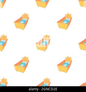 Baby bed pattern seamless background texture repeat wallpaper geometric vector Stock Vector