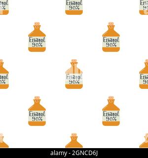 Ethanol in bottle pattern seamless background texture repeat wallpaper geometric vector Stock Vector
