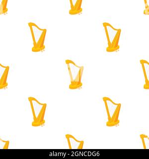 Harp pattern seamless background texture repeat wallpaper geometric vector Stock Vector