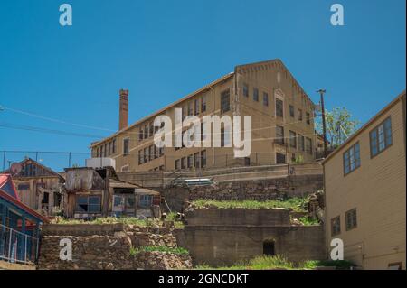 Old building in Jerome, Arizona, a historic mining town.  Stock Photo
