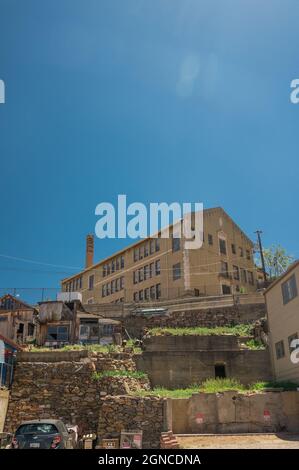 Old building in Jerome, Arizona, a historic mining town.  Stock Photo