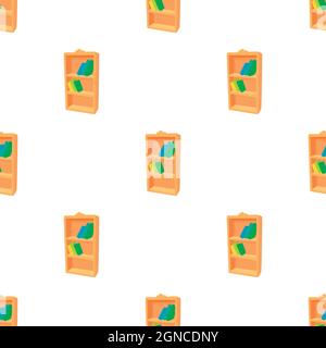 Bookcase pattern seamless background texture repeat wallpaper geometric vector Stock Vector