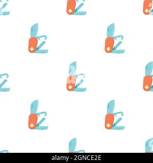 Penknife pattern seamless background texture repeat wallpaper geometric vector Stock Vector