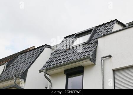 modern roof of a residential building in Germany Stock Photo