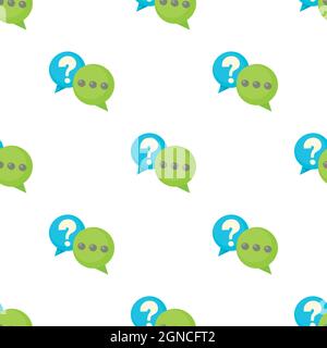 Question and exclamation speech bubbles pattern seamless background texture repeat wallpaper geometric vector Stock Vector