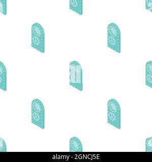 Door to safe pattern seamless background texture repeat wallpaper geometric vector Stock Vector