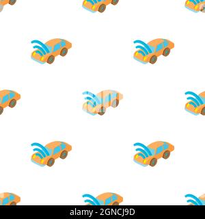 Car with Wi Fi pattern seamless background texture repeat wallpaper geometric vector Stock Vector