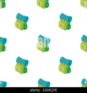 Backpack with mat pattern seamless background texture repeat wallpaper geometric vector Stock Vector
