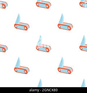 Red penknife pattern seamless background texture repeat wallpaper geometric vector Stock Vector