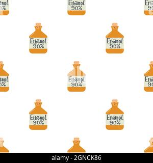 Ethanol in bottle pattern seamless background texture repeat wallpaper geometric vector Stock Vector