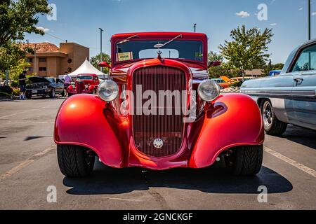 Reno, NV - August 3, 2021: 1933 Plymouth Rumble Seat Coupe at a local car show. Stock Photo