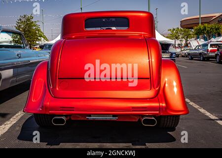 Reno, NV - August 3, 2021: 1933 Plymouth Rumble Seat Coupe at a local car show. Stock Photo