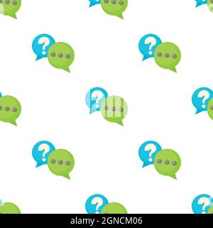 Question and exclamation speech bubbles pattern seamless background texture repeat wallpaper geometric vector Stock Vector