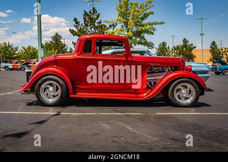 Reno, NV - August 3, 2021: 1933 Plymouth Rumble Seat Coupe at a local car show. Stock Photo