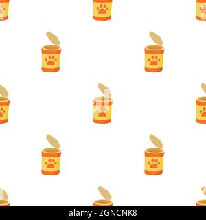 Dog can pattern seamless background texture repeat wallpaper geometric vector Stock Vector