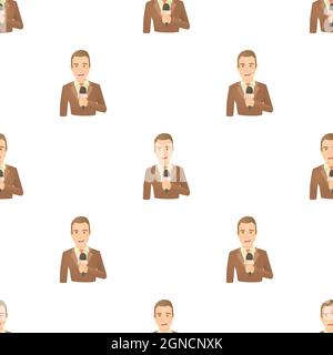 Standing presenter pattern seamless background texture repeat wallpaper geometric vector Stock Vector