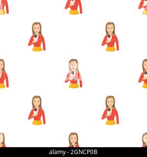 Speaking presenter pattern seamless background texture repeat wallpaper geometric vector Stock Vector