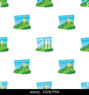 Switzerland castle pattern seamless background texture repeat wallpaper geometric vector Stock Vector