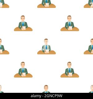 Man presenter pattern seamless background texture repeat wallpaper geometric vector Stock Vector