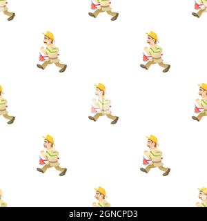 Running firefighter pattern seamless background texture repeat wallpaper geometric vector Stock Vector
