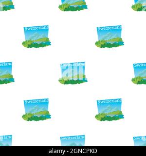 Green Switzerland pattern seamless background texture repeat wallpaper geometric vector Stock Vector