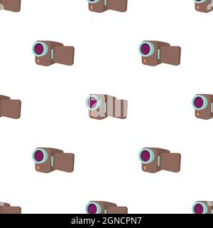 Camcorder pattern seamless background texture repeat wallpaper geometric vector Stock Vector