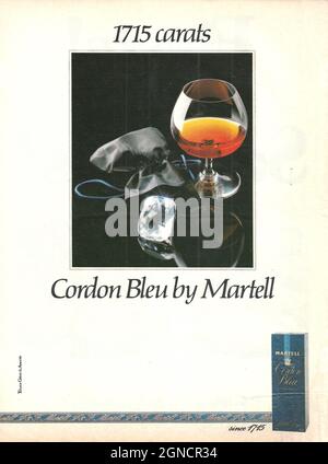 Martell cognac xo's xo cognac vintage advert advertisement ad 1970s 1980s Stock Photo