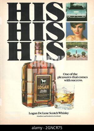 Logan de luxe premium scotch whiskey whisky vintage advert